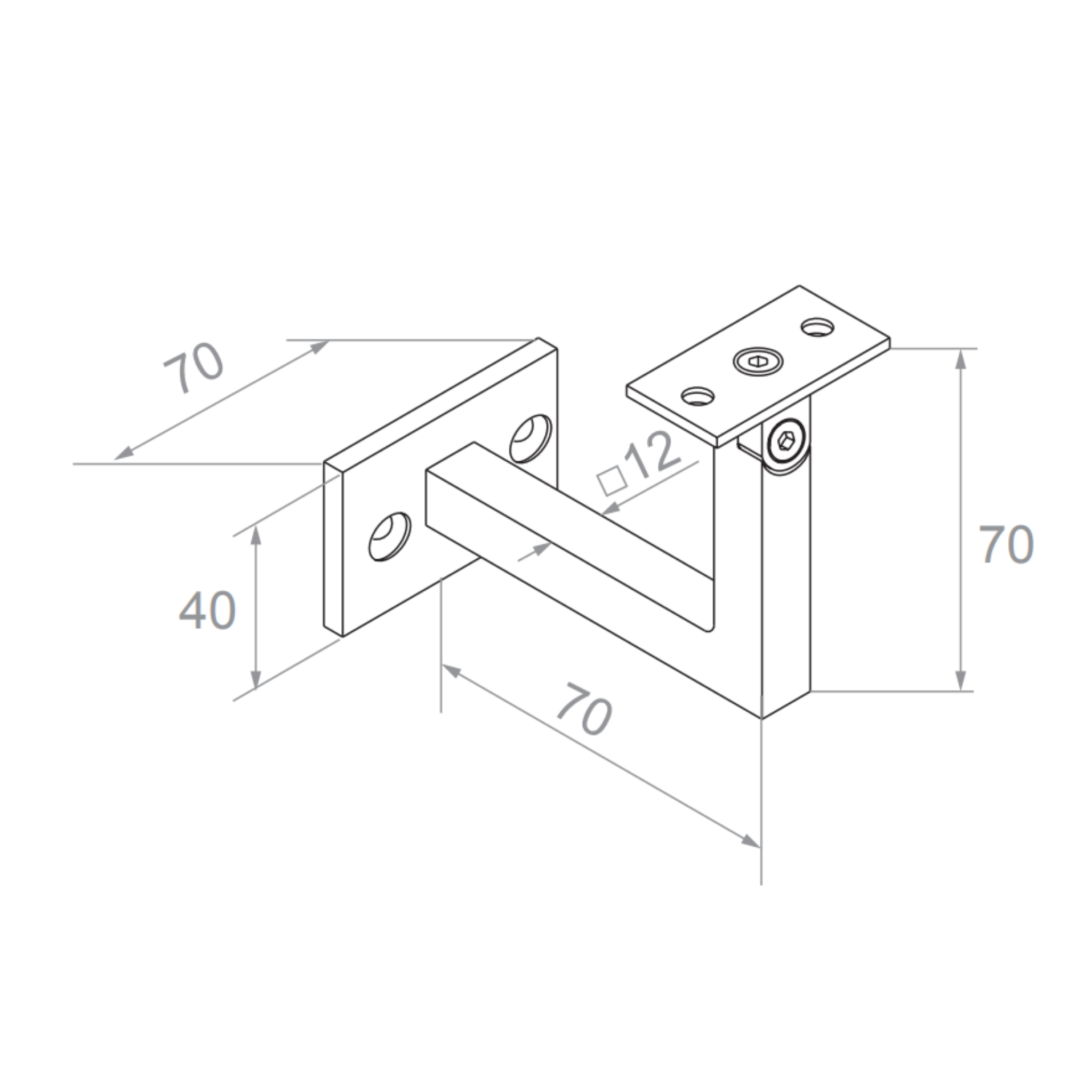 Handrail support - adjustable - Flat - StroFIX