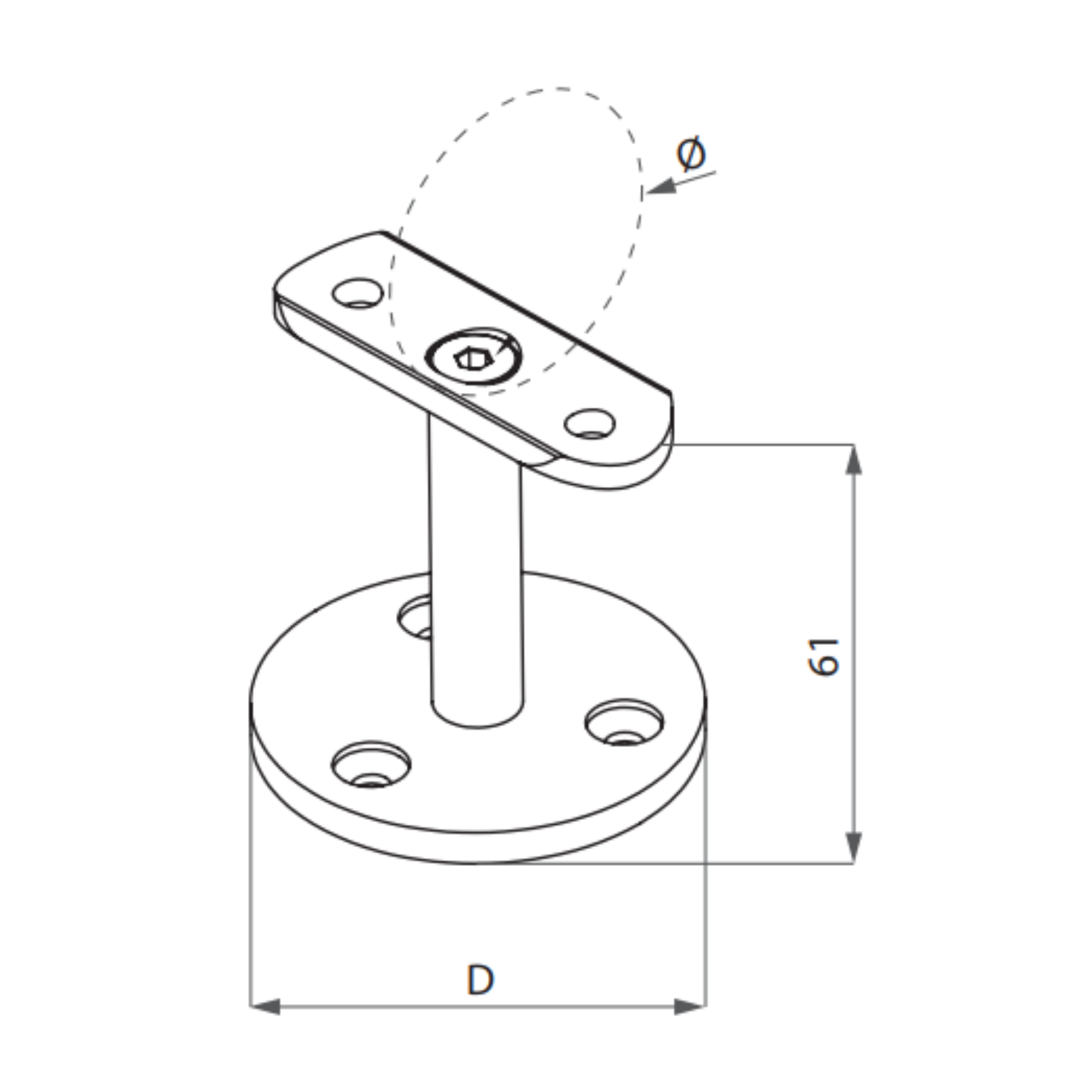 Handrail support - 42.4 - StroFIX