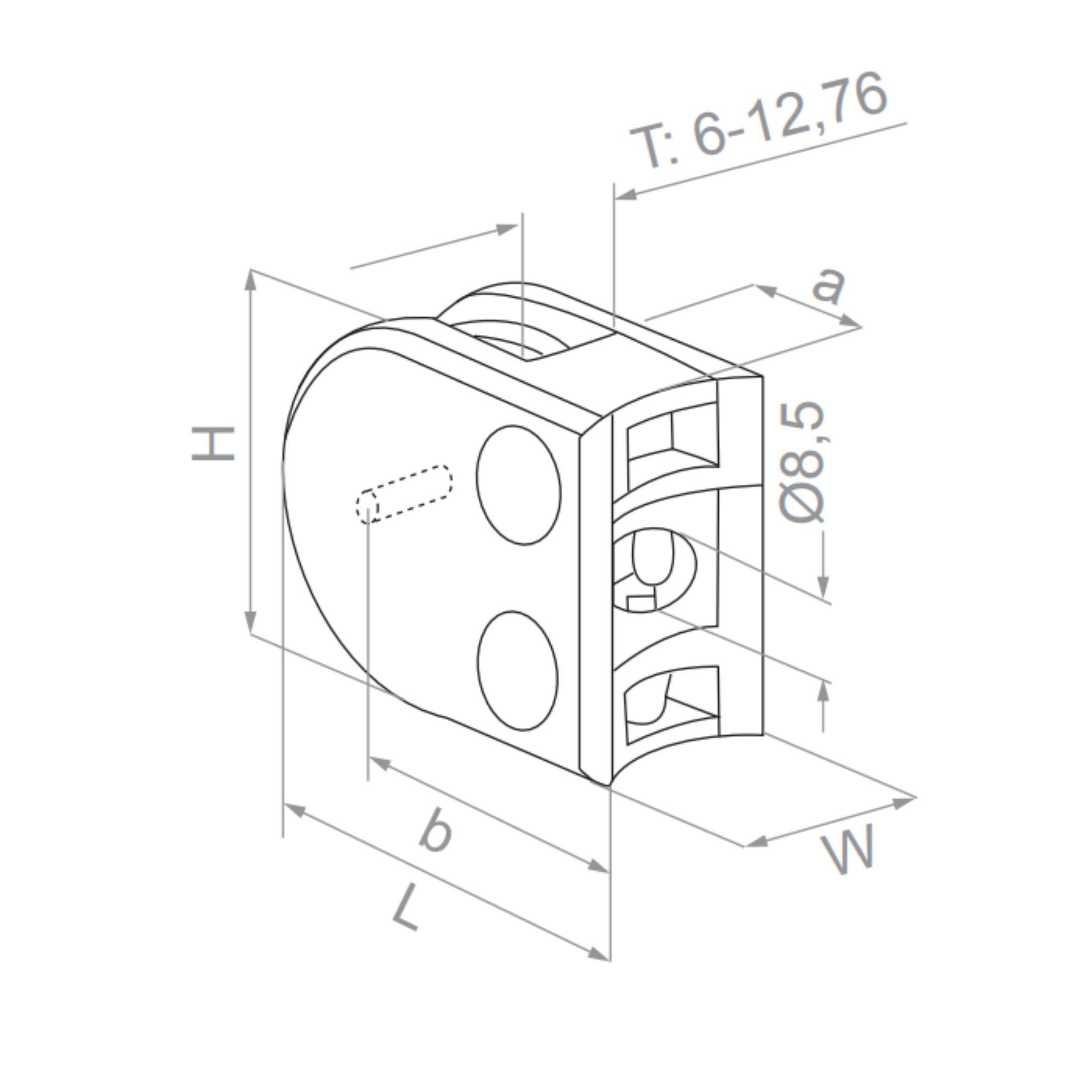 (H) Glass clamp - 42.4/48.3 (a=16) - StroFIX