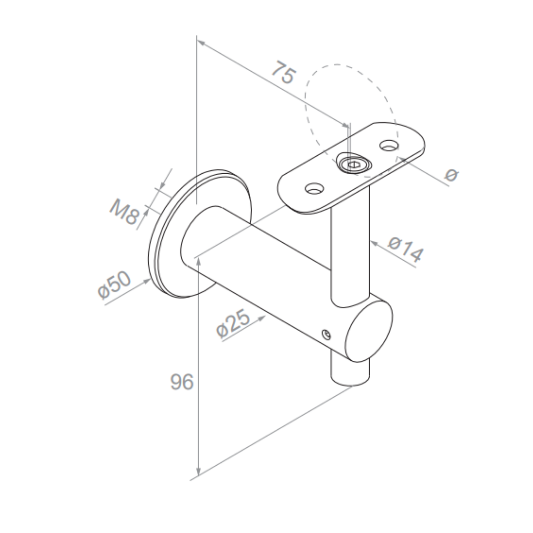 Handrail support - 42.4 - StroFIX