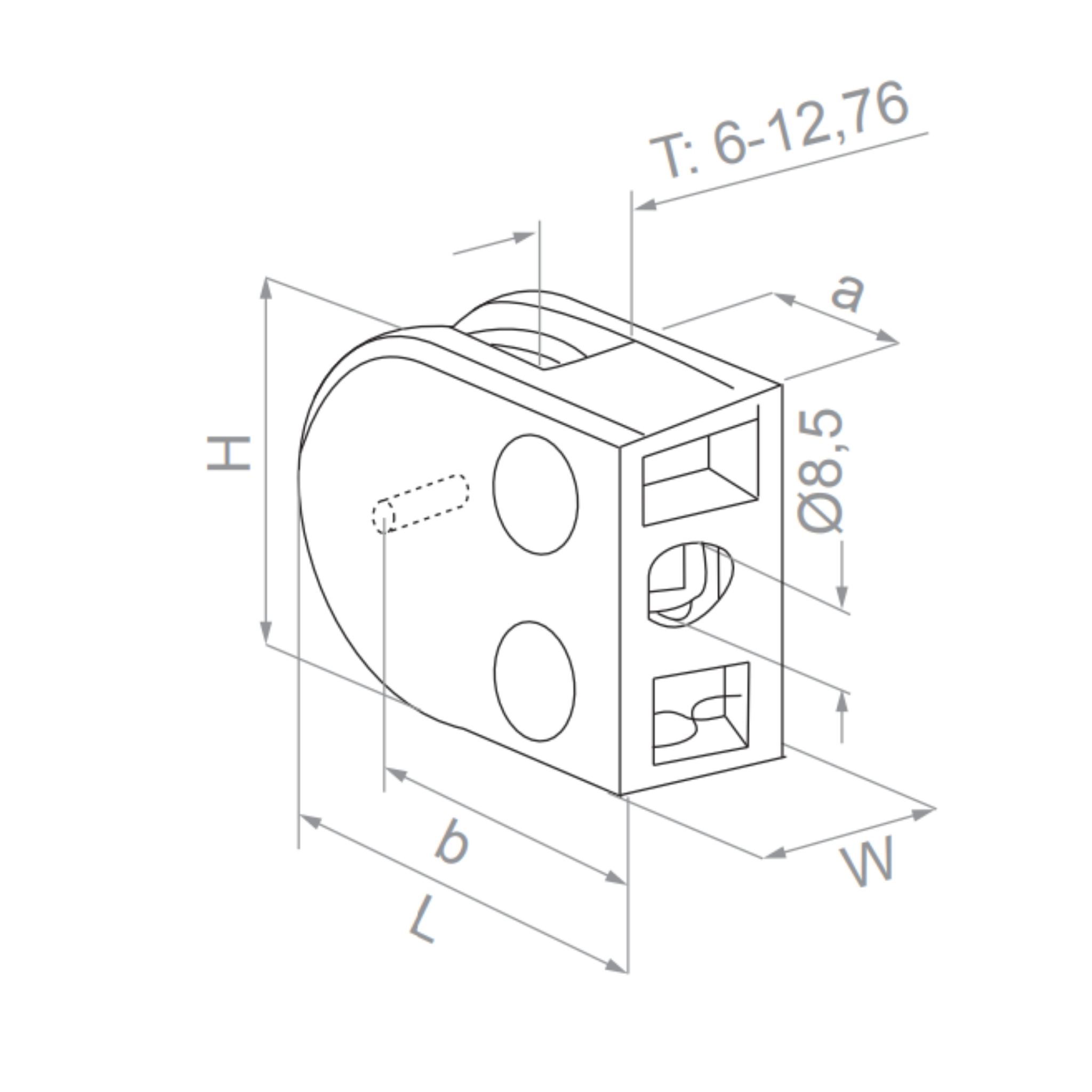 (I) Glass clamp - Flat (a=18) - StroFIX