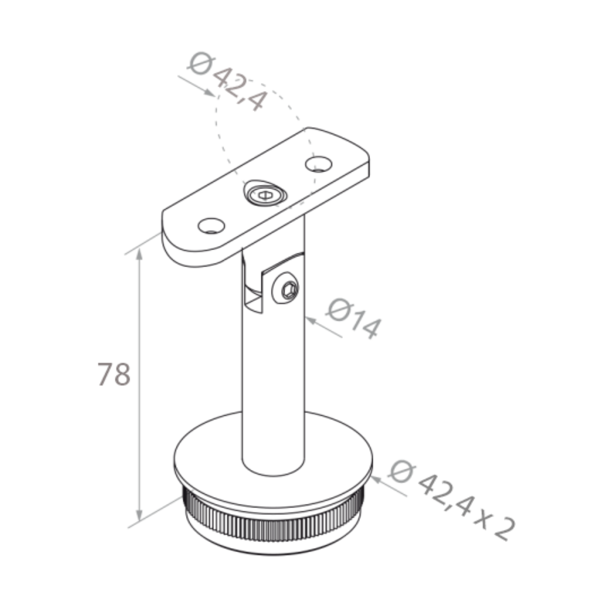 Handrail fitting - adjustable - 42.4 - StroFIX