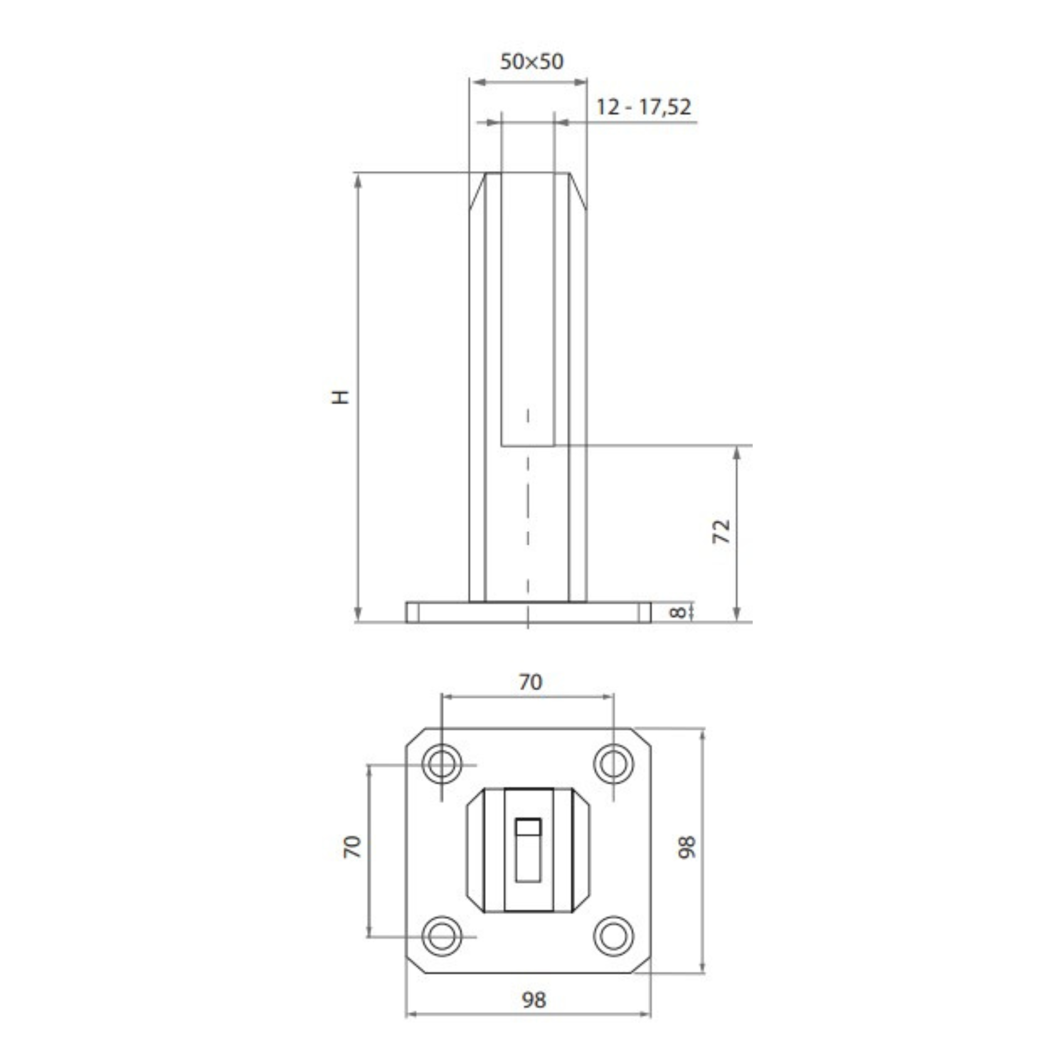 Base glass clamp - StroFIX