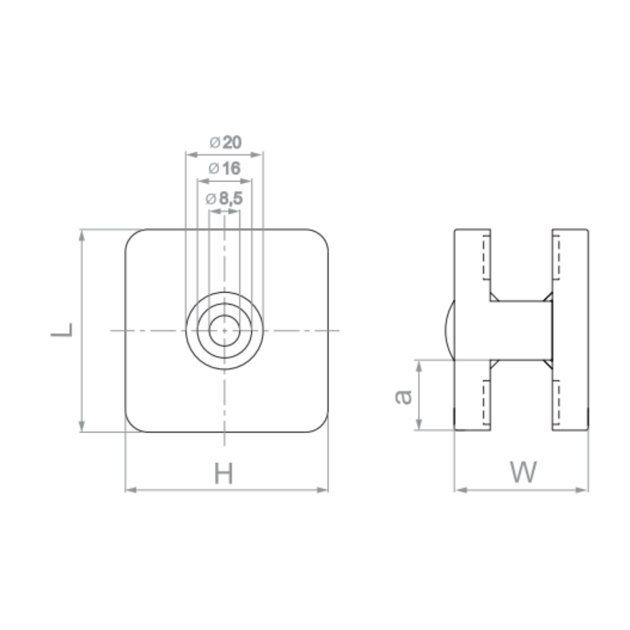 Glass clamp lateral fixing - StroFIX