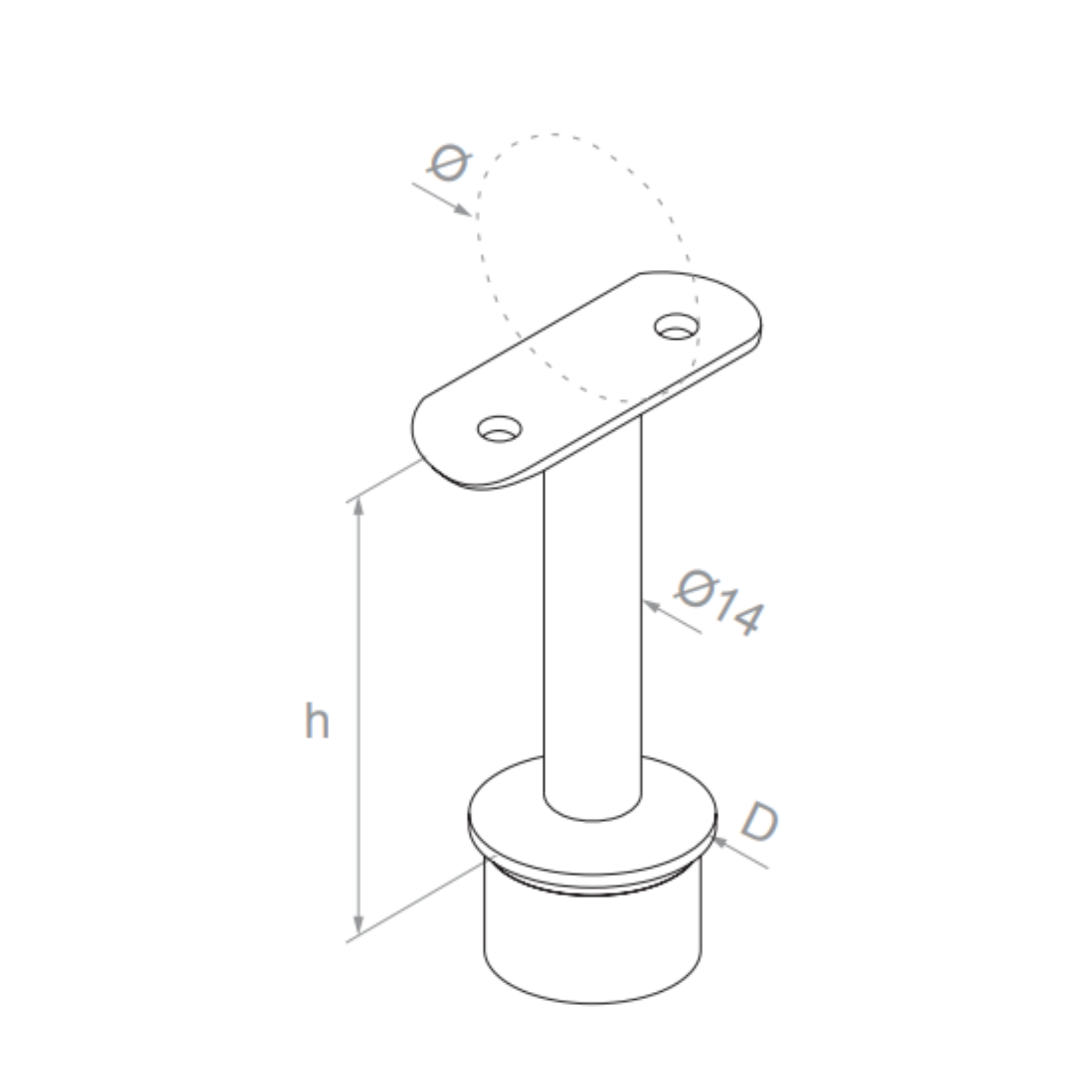 Handrail fitting -42.4/48.3 - StroFIX