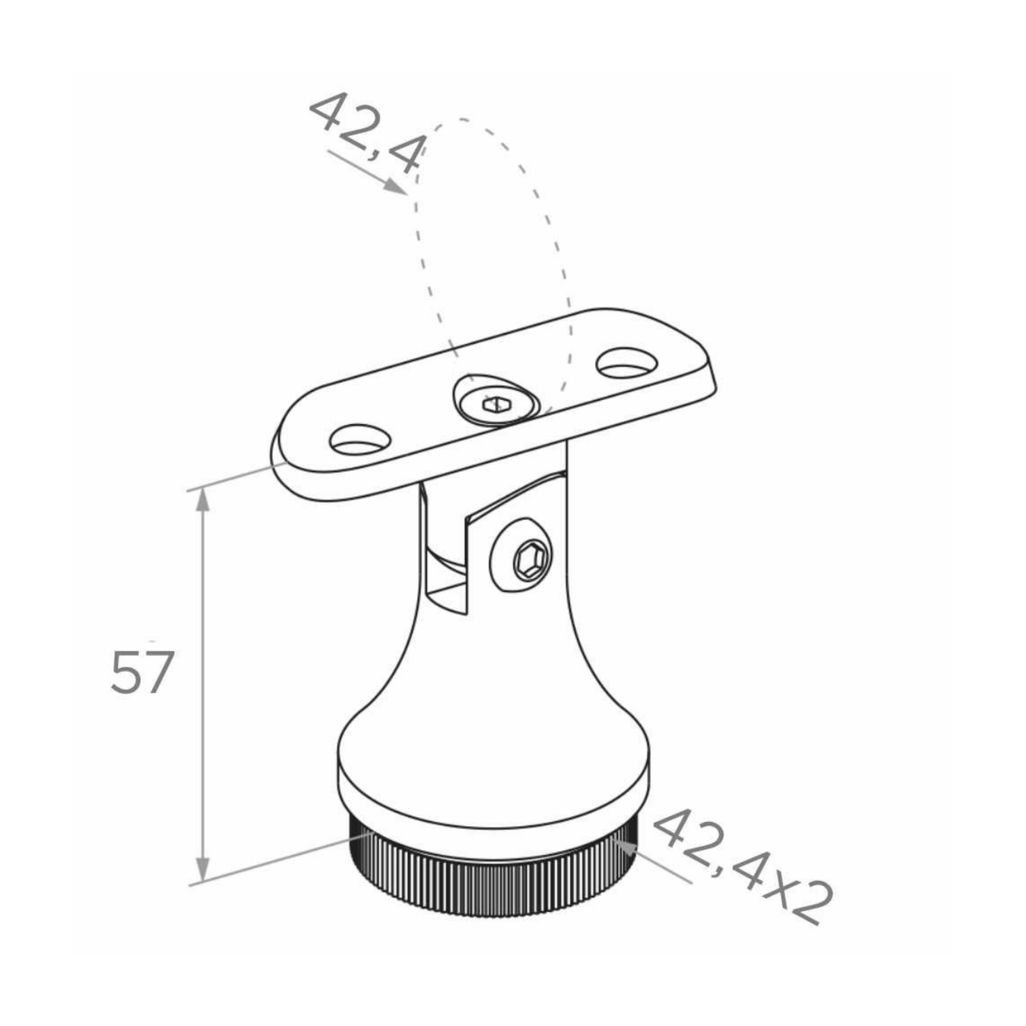 Handrail fitting - adjustable - 42.4 - StroFIX