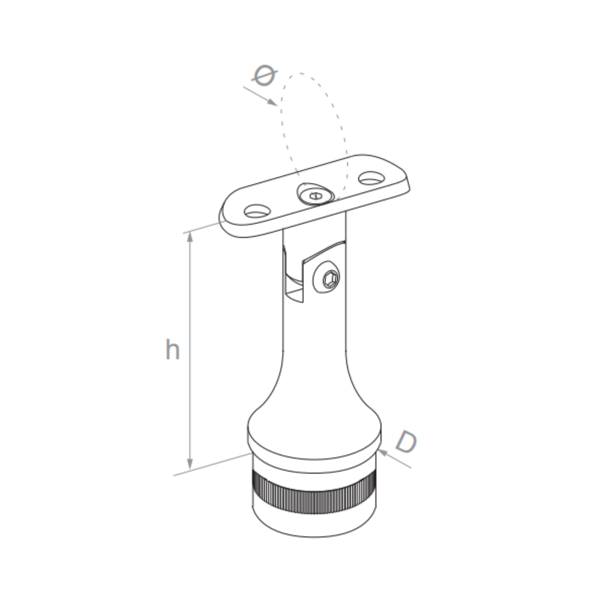 Handrail fitting - adjustable - 42.4 - StroFIX