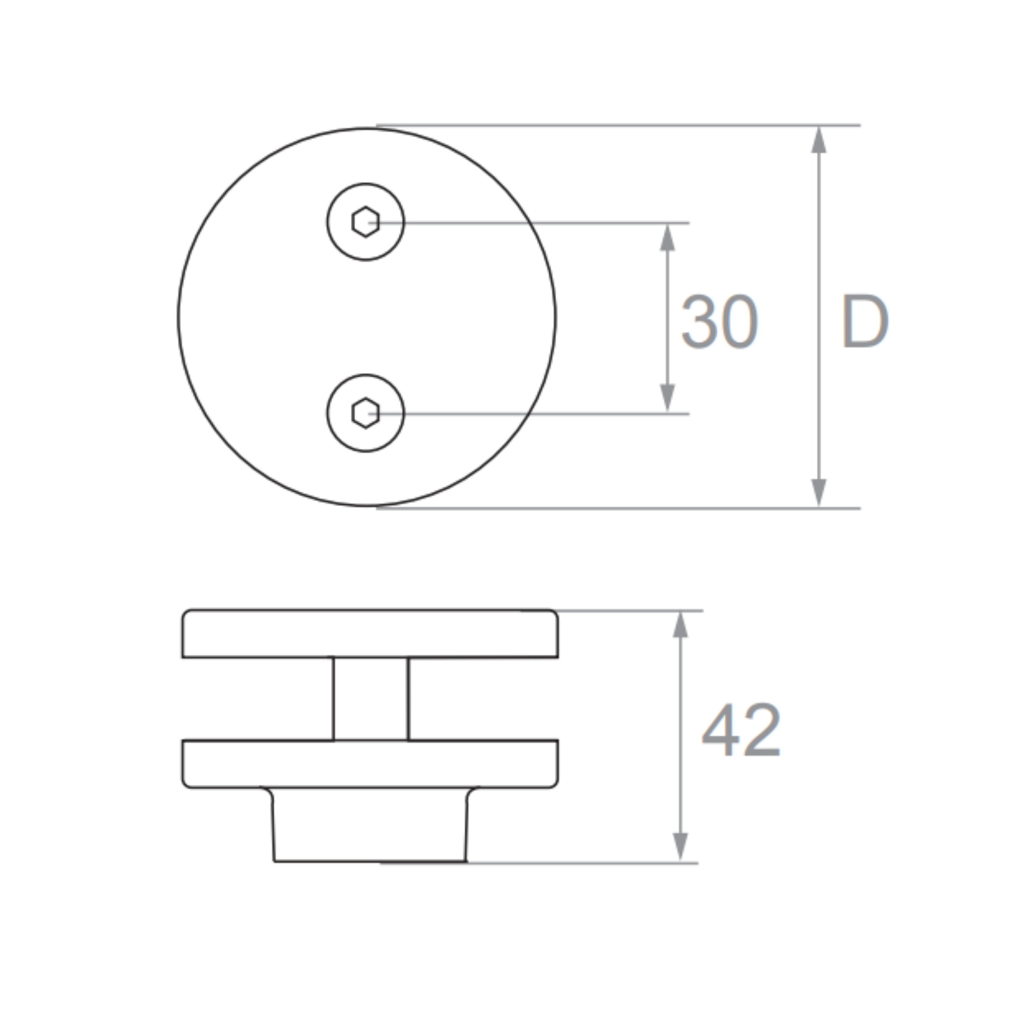 (A) Glass clamp - Middle - Flat - StroFIX