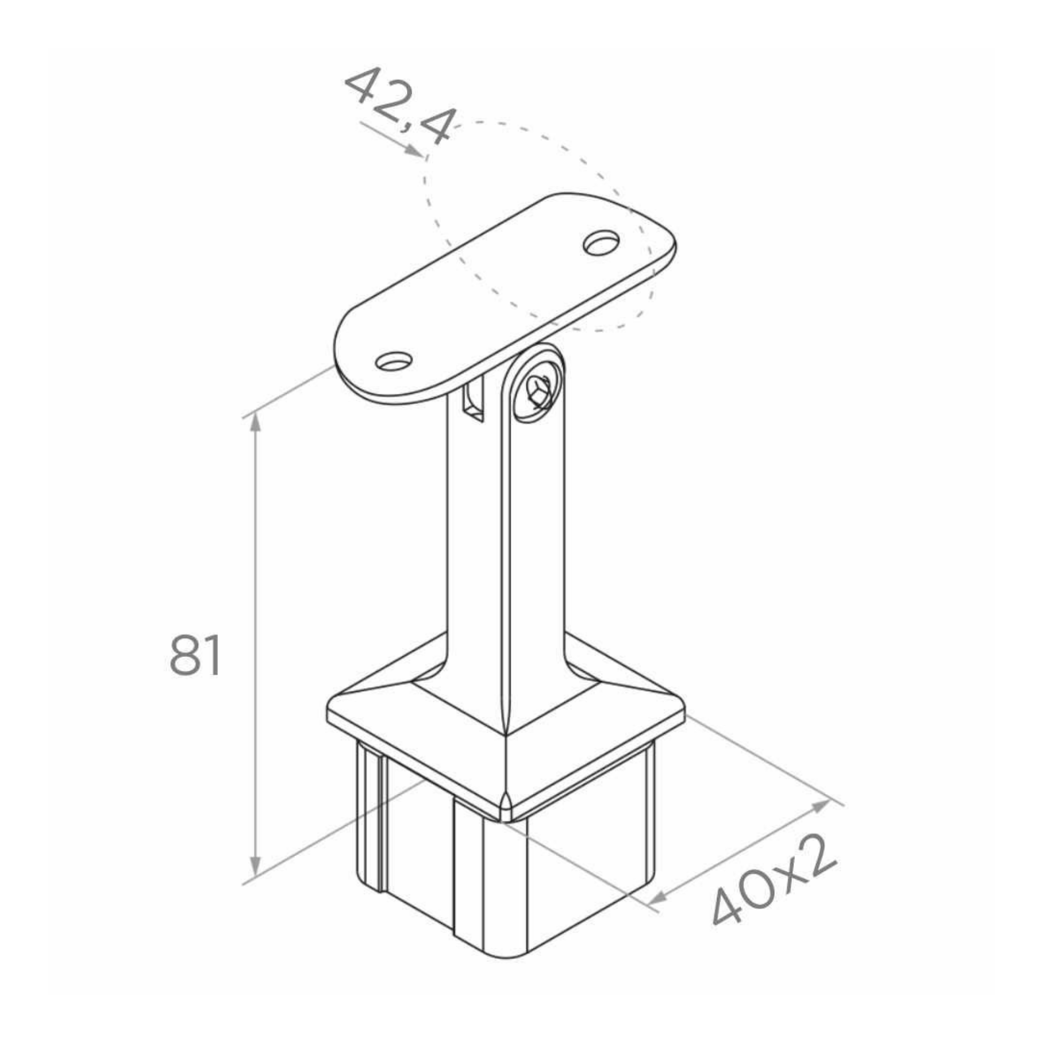 Handrail fitting - adjustable - 42.4 - StroFIX