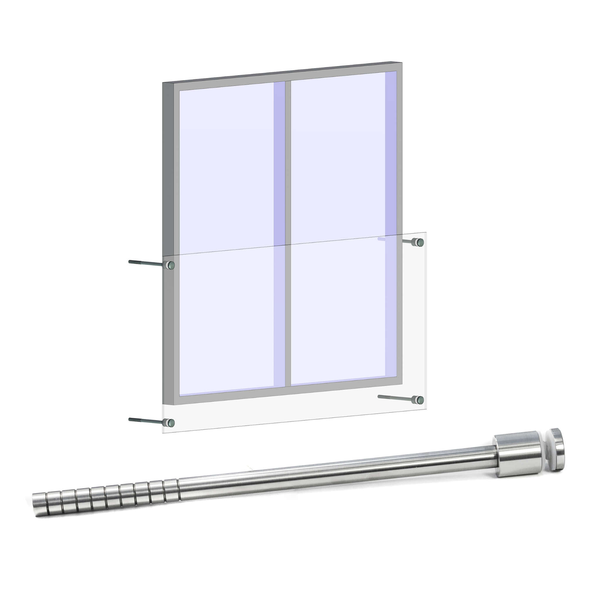 Glass holder (4-30mm) with rod 16x320mm - StroFIX