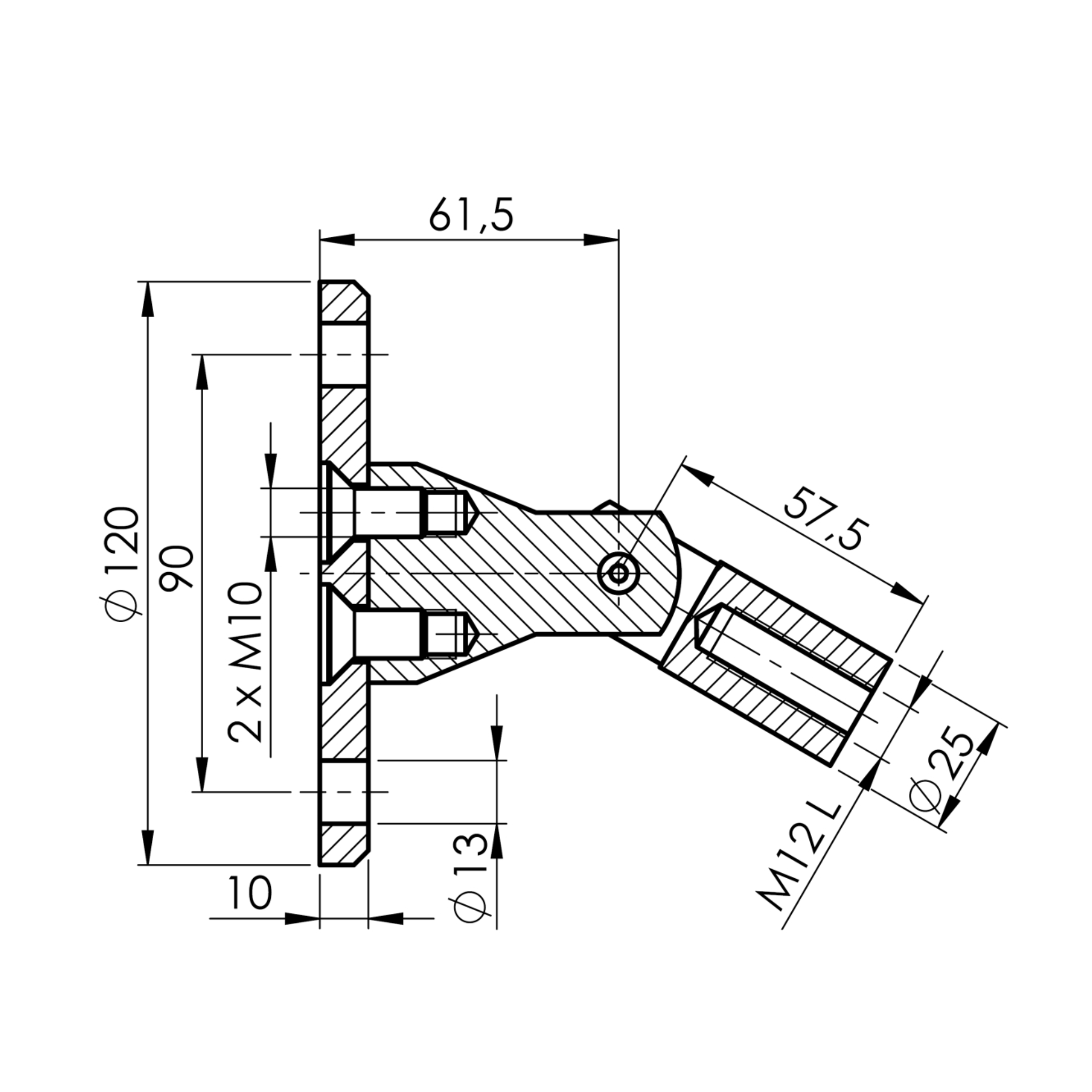 Canopy fixing wall - tension rod, d120 - StroFIX