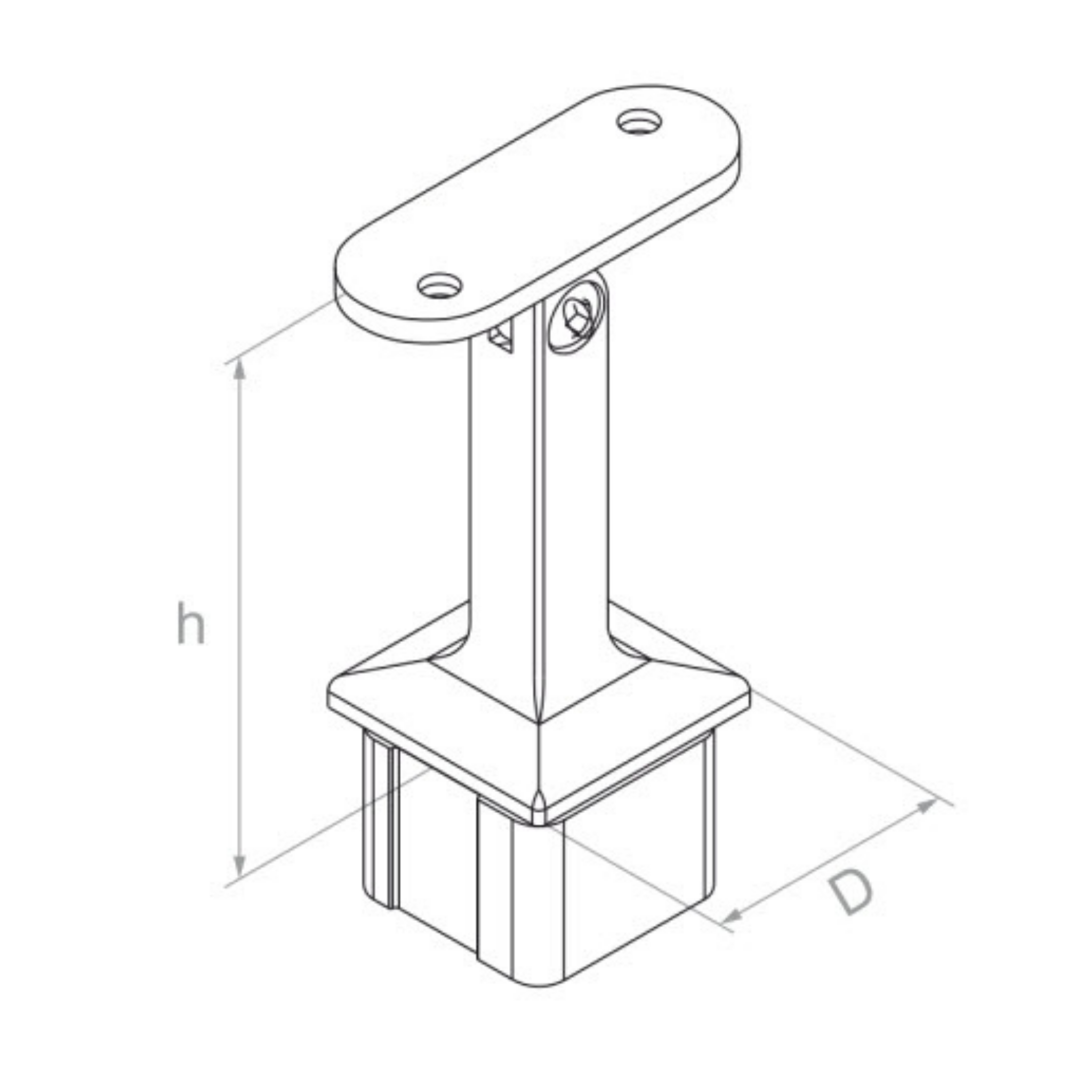 Handrail fitting - adjustable - Flat - StroFIX