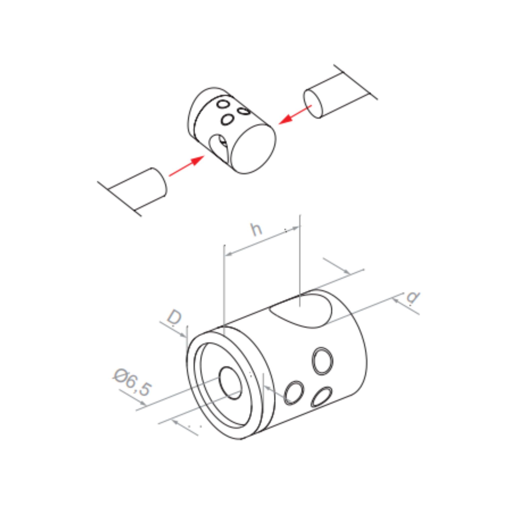 Connecting Crossbar holder - Flat - StroFIX