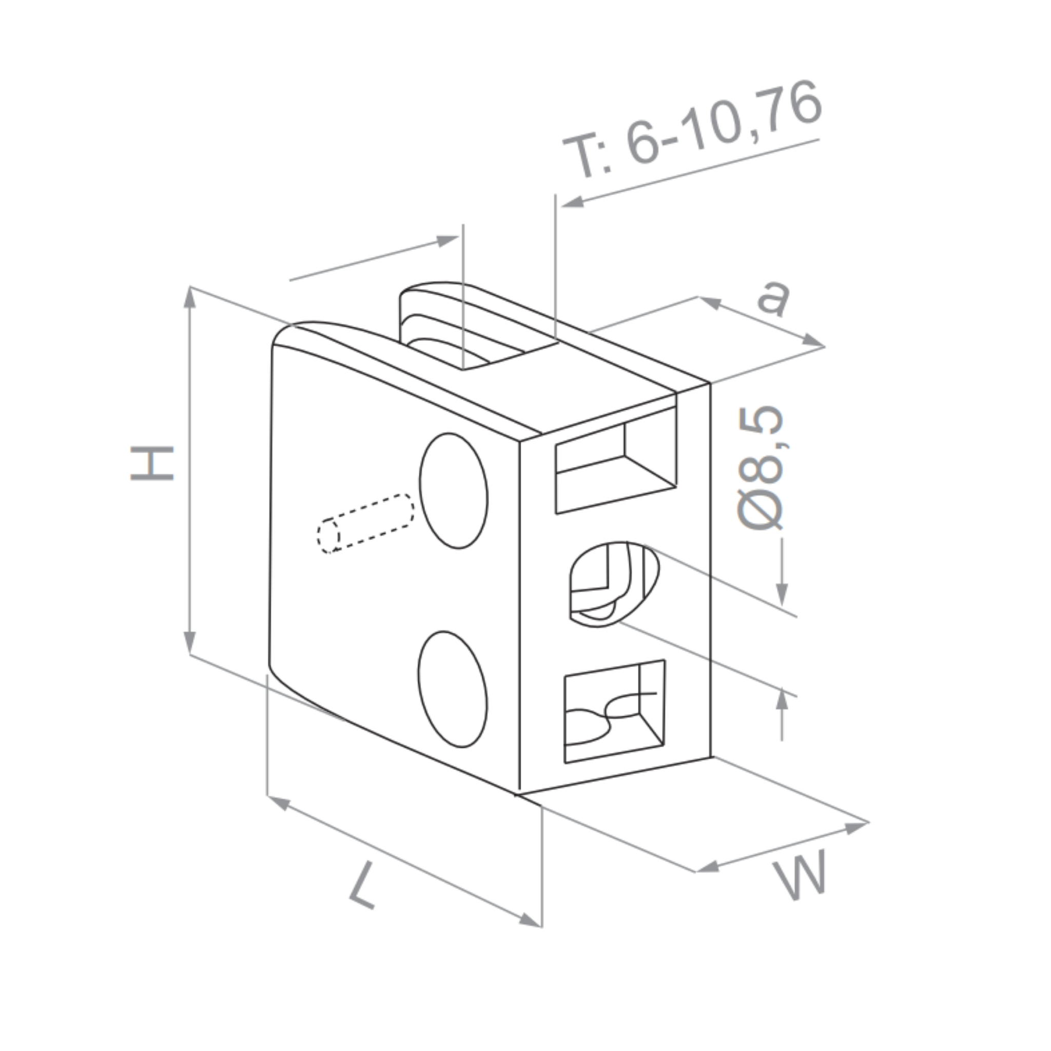 (C) Glass clamp - Flat (L=45) - StroFIX