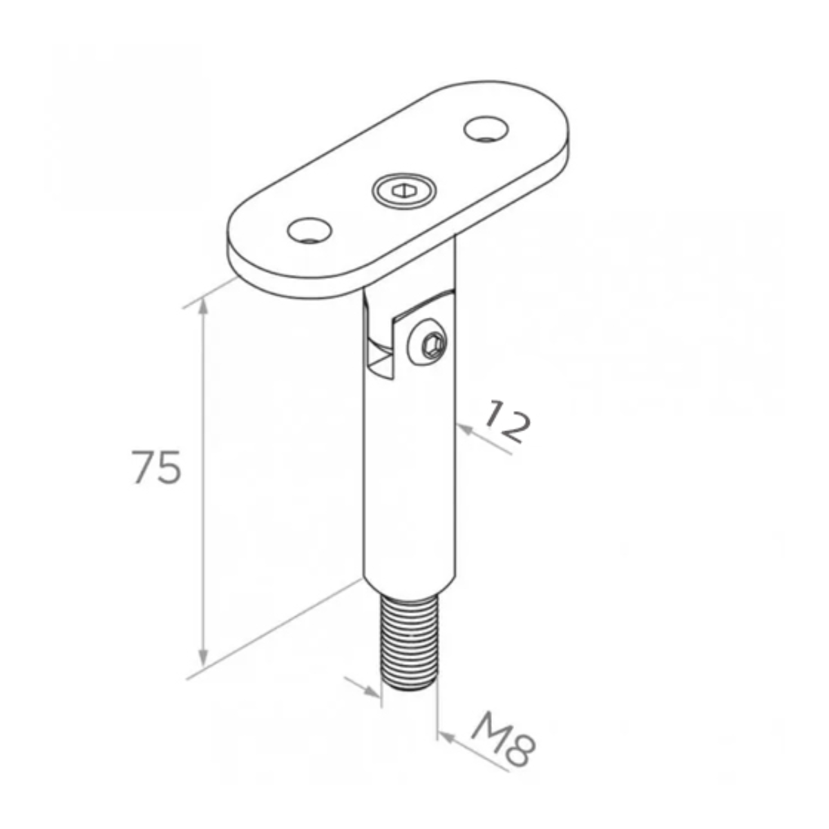 Handrail fitting with an adjustable support plate - Flat - StroFIX