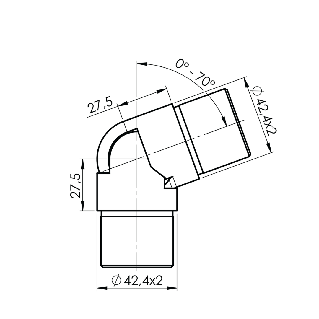 Adjustable flush elbow (0-70°) - StroFIX