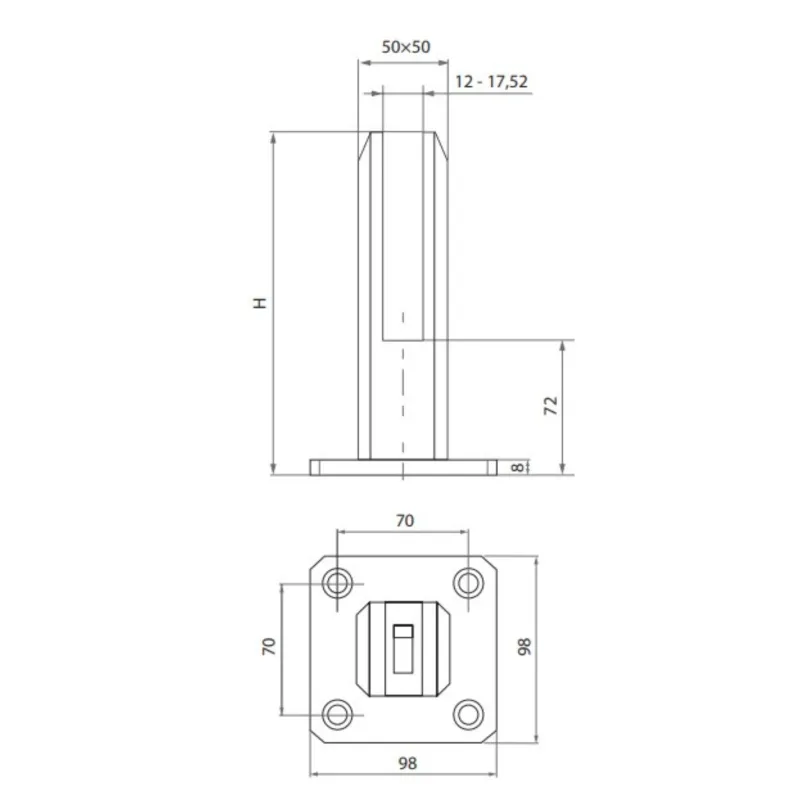 Base glass clamp - StroFIX