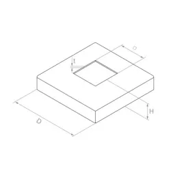 Strofix 90x90 kvadrātveida pamatnes vāks ar kvadrātveida atveri un plāksnes profilu 40x40 stabam