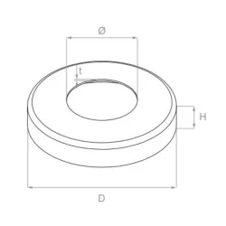 Strofix AISI 316 apaļā nosegvāka Ø105 mm sānskats ar redzamu 18 mm augstumu un slīpētu virsmu