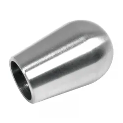 Strofix AISI 304 satin end cap for Ø12 mm round crossbar rod, front view showing dome profile
