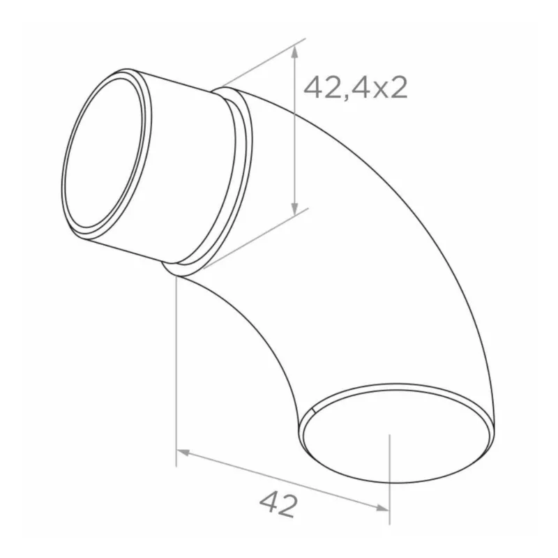 Strofix AISI 304 domed end cap for Ø42.4 mm railing tube, showing hemispherical profile
