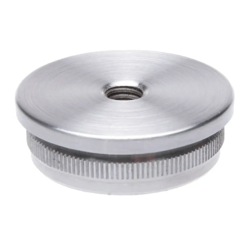 Strofix AISI 304 satin press-fit flat end cap for Ø42.4 mm railing tube, H 3 mm, top view