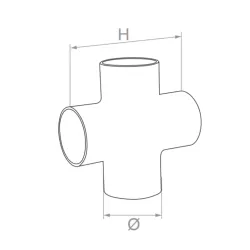 Strofix welding cross flush angle side view showing 92 mm height and perpendicular tube intersection