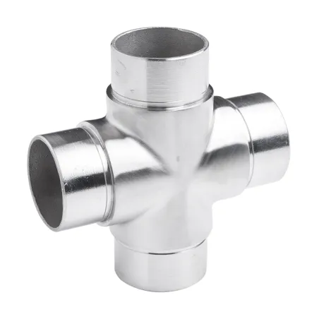 Strofix AISI 304 slīpēts krusta savienojums 42,4 mm caurulēm, līmējams, priekšskats