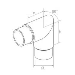 Strofix flush angle 90° side view showing 35 mm height and fixed right-angle profile