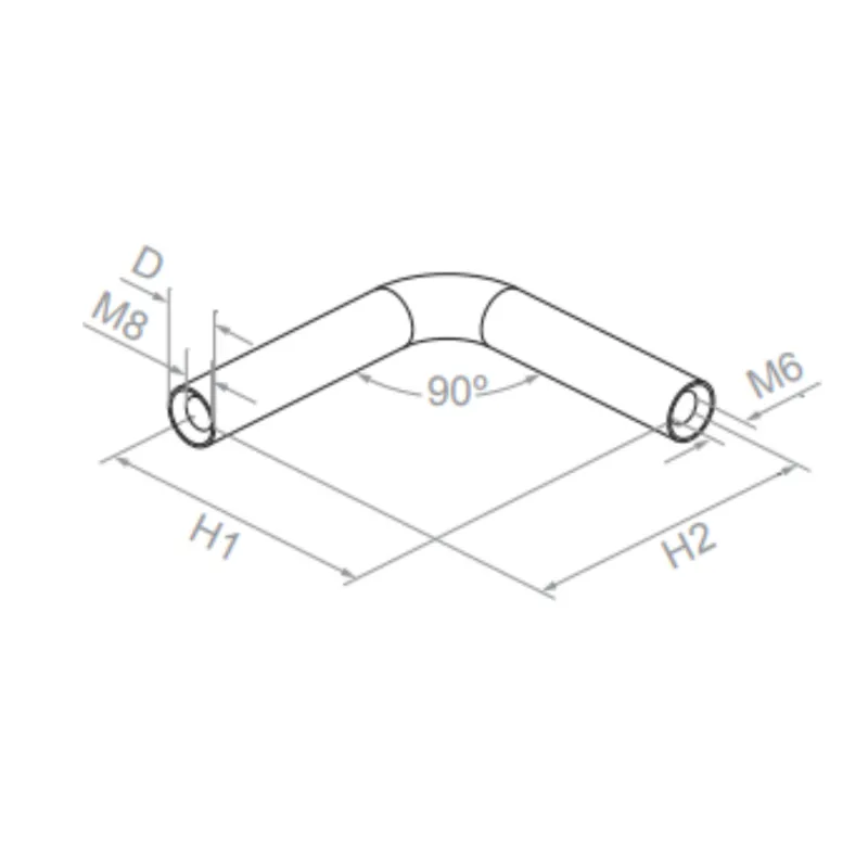 Strofix handrail rod 90 showing connecting stem in ø12 and ø14 mm diameter options