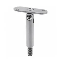 Strofix handrail rod with adjustable support plate flat, ø12 or ø14 mm, satin AISI 304, integrated rod and flat plate