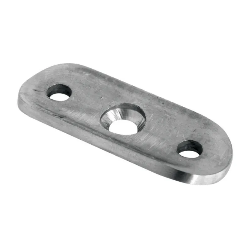 Strofix handrail plate 42.4 fixed, satin AISI 304, curved 64x24 mm saddle for round ø42.4 mm pipe, non-adjustable