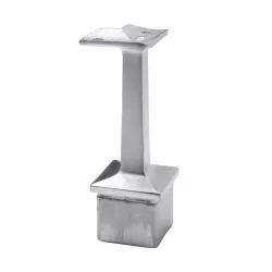 Strofix corner handrail fitting 90 degrees 42.4, 40x40x2 mm square section, satin AISI 304, joins handrail at a right-angle