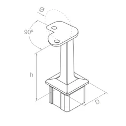 Strofix corner handrail fitting 90 42.4 showing curved seat for round pipe corner connection