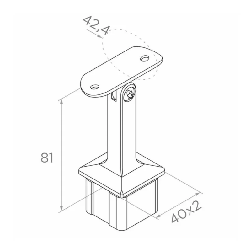 Handrail fitting - adjustable - 42.4 - StroFIX