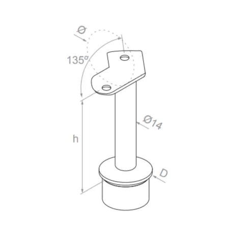 Corner handrail fitting (135º) - 42.4 - StroFIX