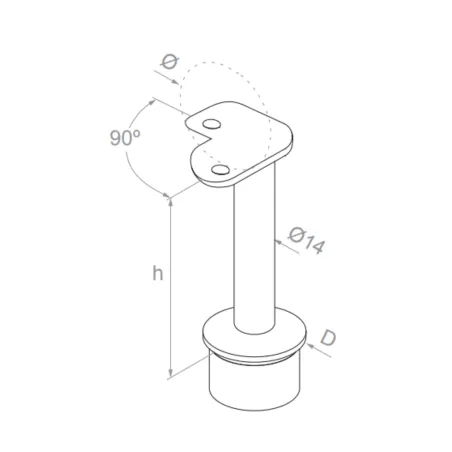 Corner handrail fitting (90º) - 42.4 - StroFIX