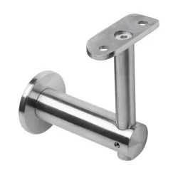 Strofix handrail wall support 50mm 42.4 adjustable, satin AISI 304, central screw fixing for round ø42.4 mm pipe