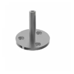 Strofix handrail wall support 60mm flat, satin AISI 304, three-screw ø60 mm base for flat-topped handrail, fixed