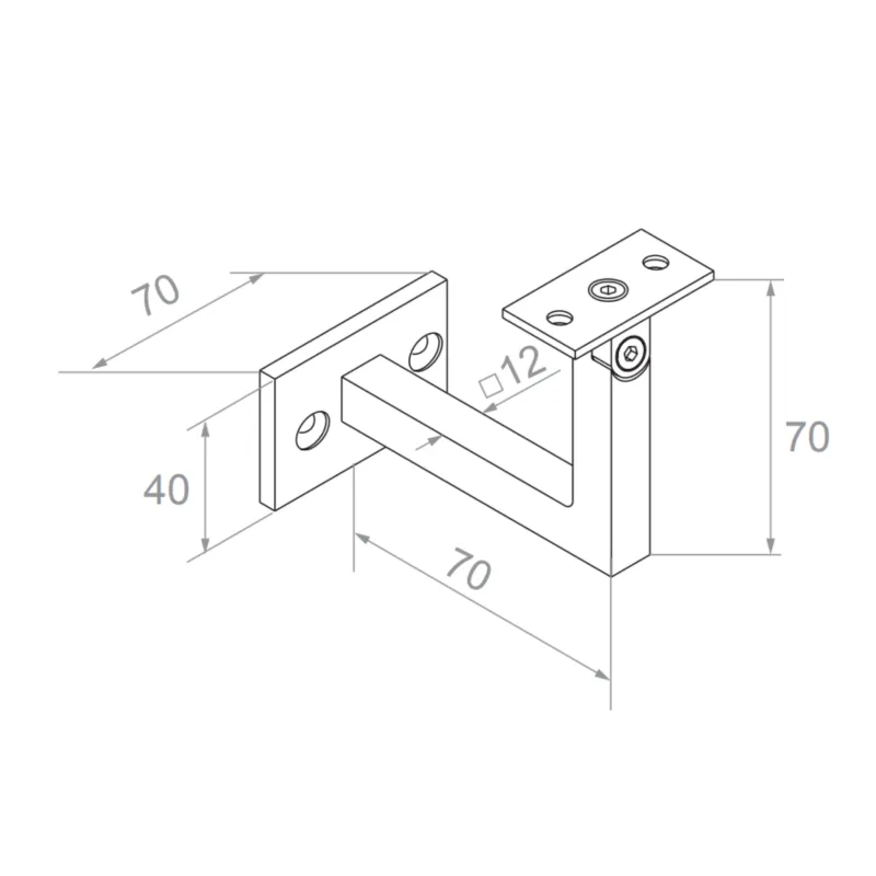 Handrail support - adjustable - Flat - StroFIX