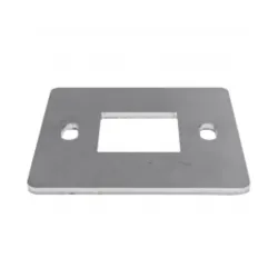 Strofix AISI 304 lightweight 2-bolt base plate h 4 mm for 40x40 mm post, top view showing bolt hole positions