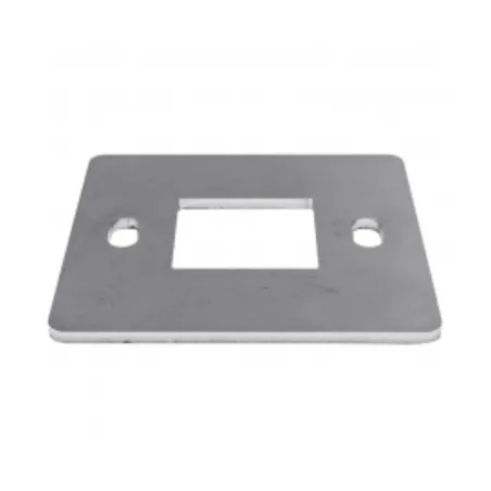 Strofix AISI 304 lightweight 2-bolt base plate h 4 mm for 40x40 mm post, top view showing bolt hole positions