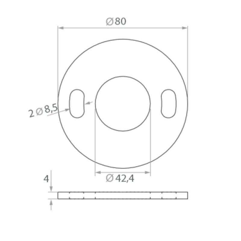 Bottom fastening with 2-3 screws (D80) - StroFIX