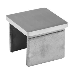 Strofix AISI 304 satin end cap for 40x40x1.5 mm handrail tube, showing flat closure profile