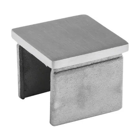 Strofix AISI 304 satin end cap for 40x40x1.5 mm handrail tube, showing flat closure profile