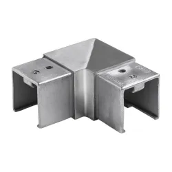 Strofix horizontāls 90 grādu līkums 40x40 mm rokturim, slīpēts AISI 304 316, savienojums pagriež rokturi taisnā leņķī