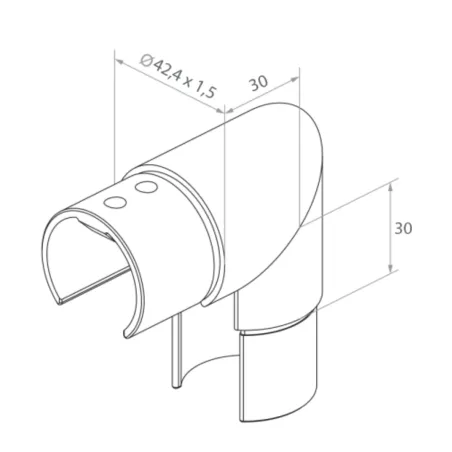 Vertical fitting (90°) - StroFIX
