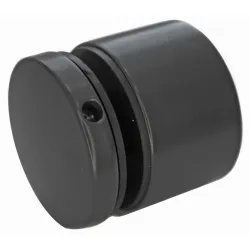 Strofix D50 glass adaptor with inner thread in AISI304 with matte black RAL9005 finish, Ø50 mm cover