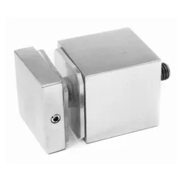 Strofix 40x40 glass adaptor with adjustable cover in stainless steel AISI304, satin finish