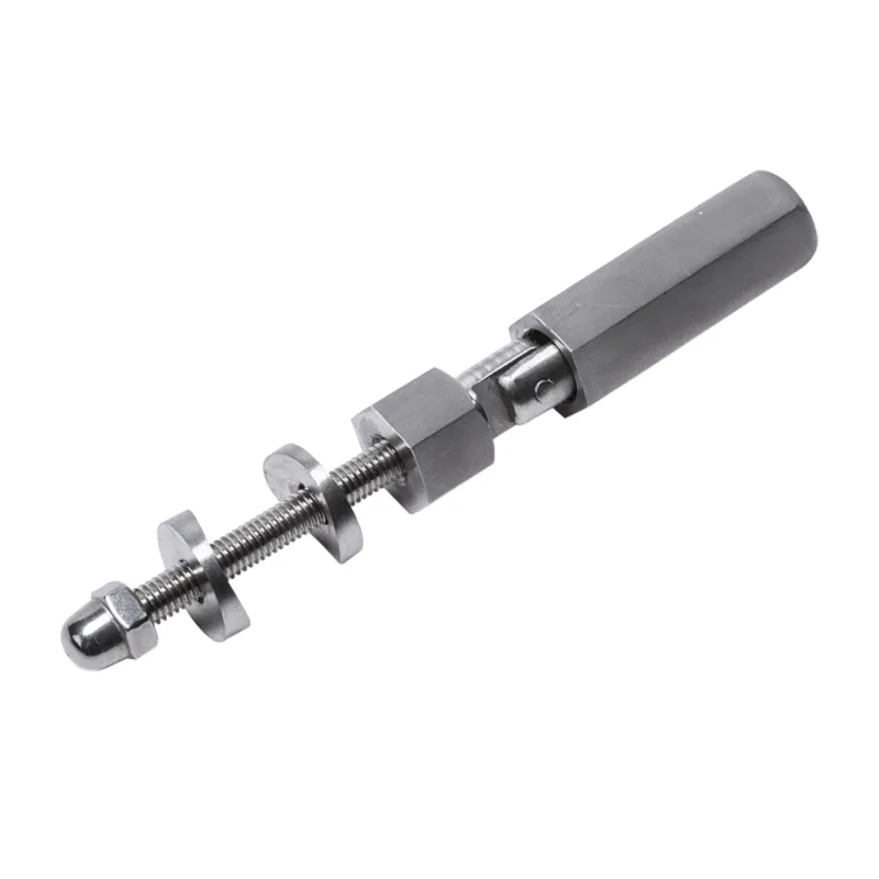 Strofix AISI 304 satin rope holder for Ø42.4 mm post tube, front view showing body and mount